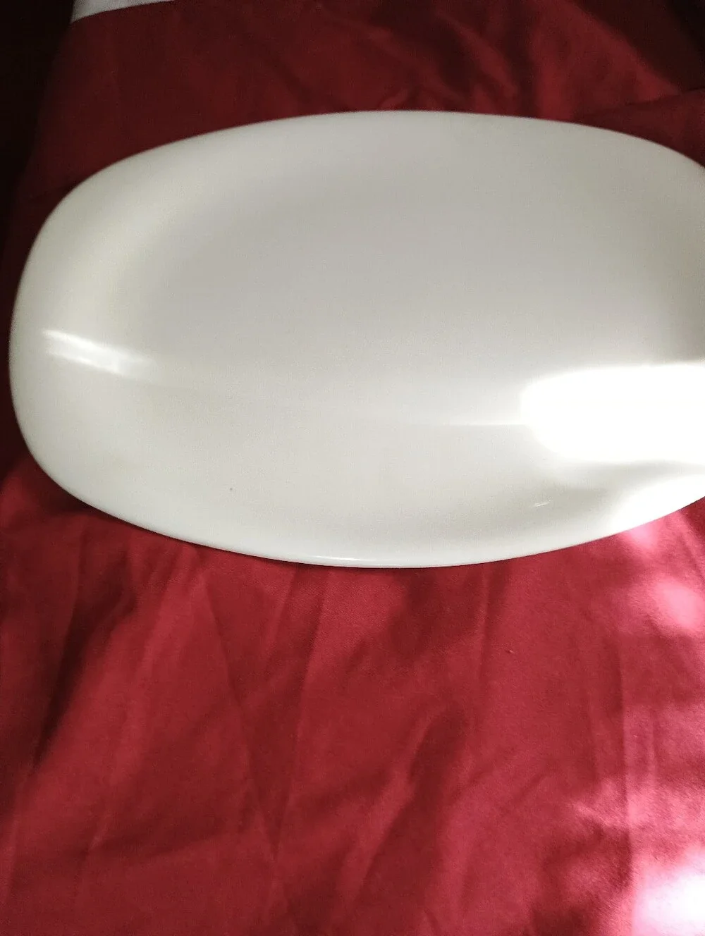 Impromptu Iroquois Ben Seibel Bridal White Oval Ceramic 11 in Serving Platter